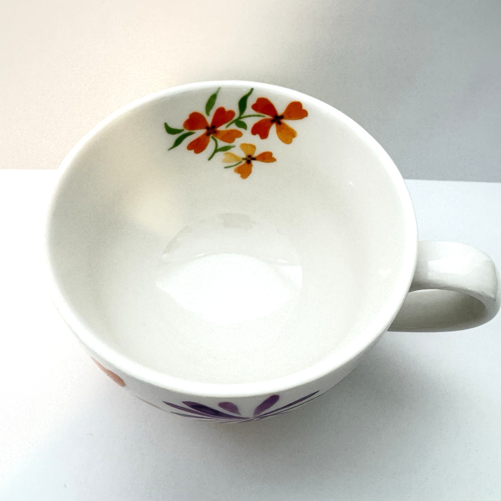 ANTHROPOLOGIE BISCUIT Mug Blue Bird Floral Design Ceramic 16 oz. - Picture 8 of 9